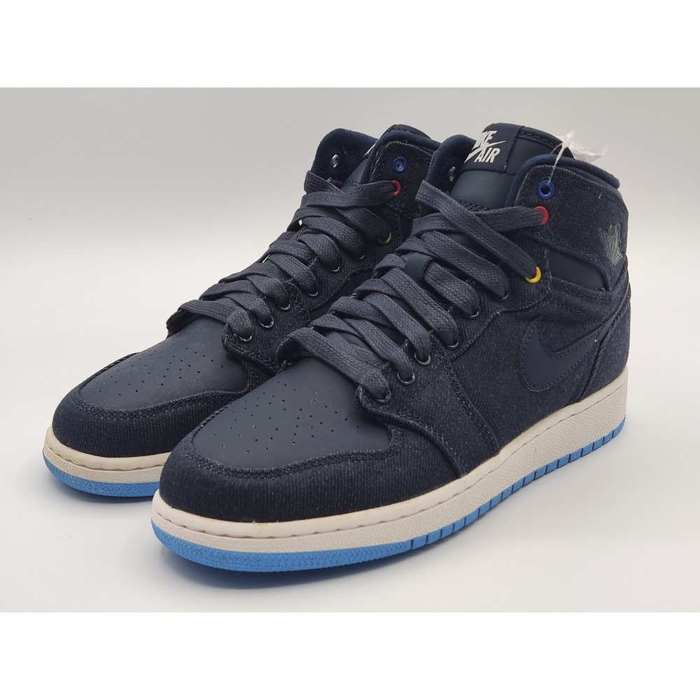 Nike AIR JORDAN 1 Retro High BG Denim Family Forever 682782-415‎ Size 5 Y
